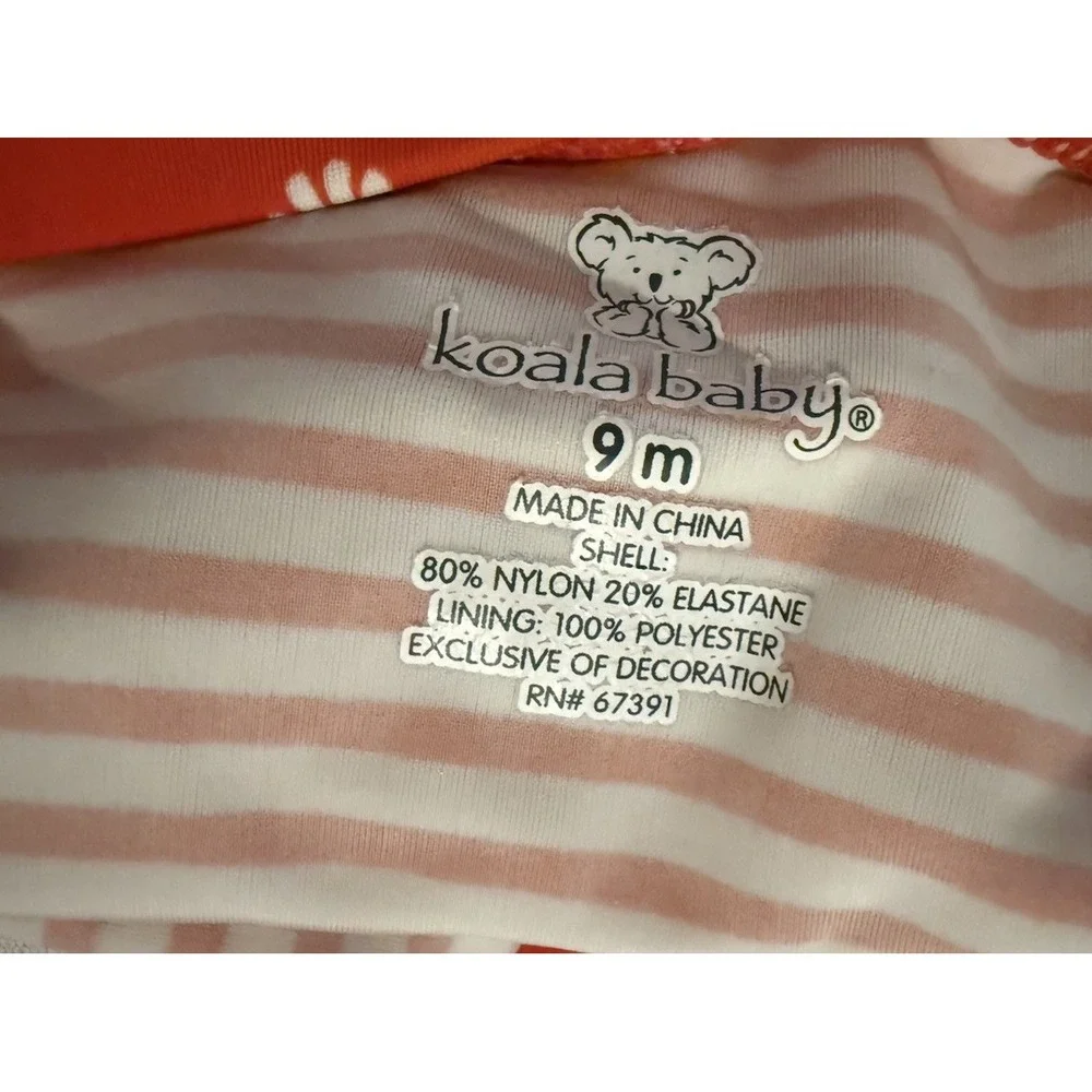 Koala Baby Swimsuit Size 9 Months One Piece Bathing Suit Red Lady Bug - Picture 5 of 6